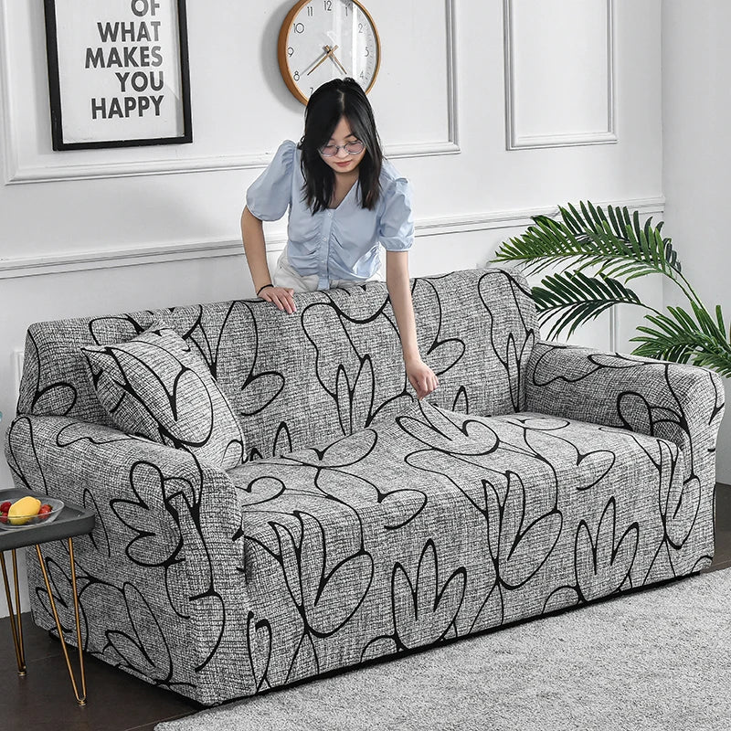 1pc Flower Printed Elastic Sofa Cover Antidirty Spandex Furniture Protector