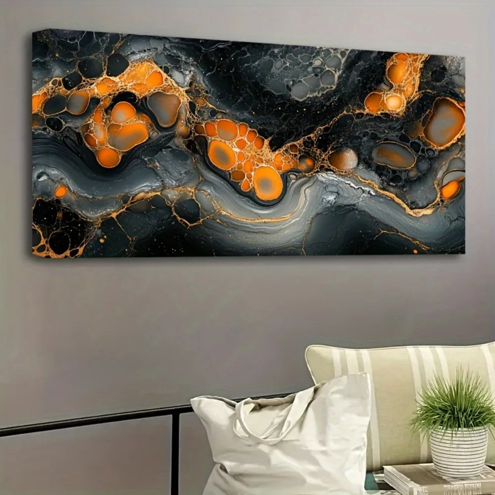 Abstract canvas wall Art  Marble stone wall art  1.5 inch thick pine solid wood frame