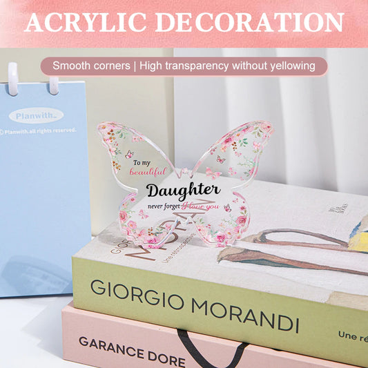 Butterfly-shaped Acrylic Plaque Decoration Loving Message Board for Daughter