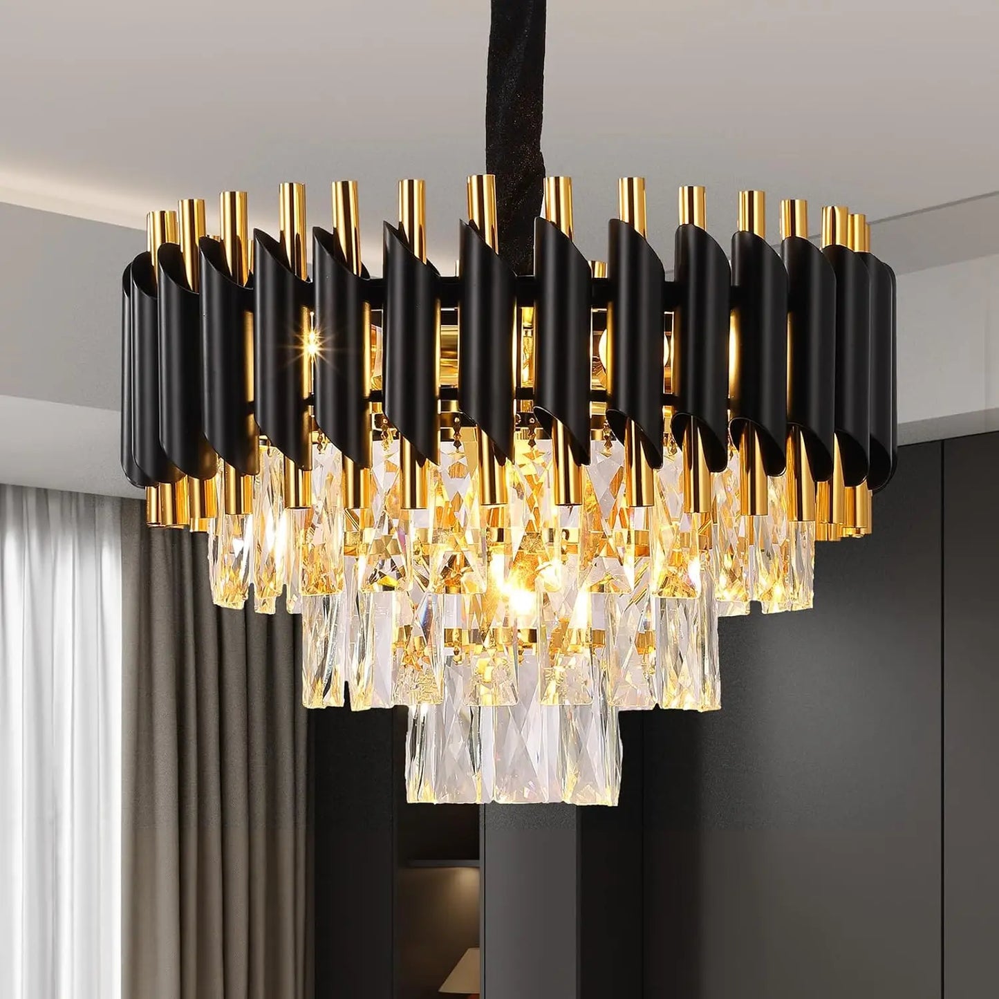 Luxury Pendant Lights Crystal Aluminum Chandelier  Indoor Lighting  Decor