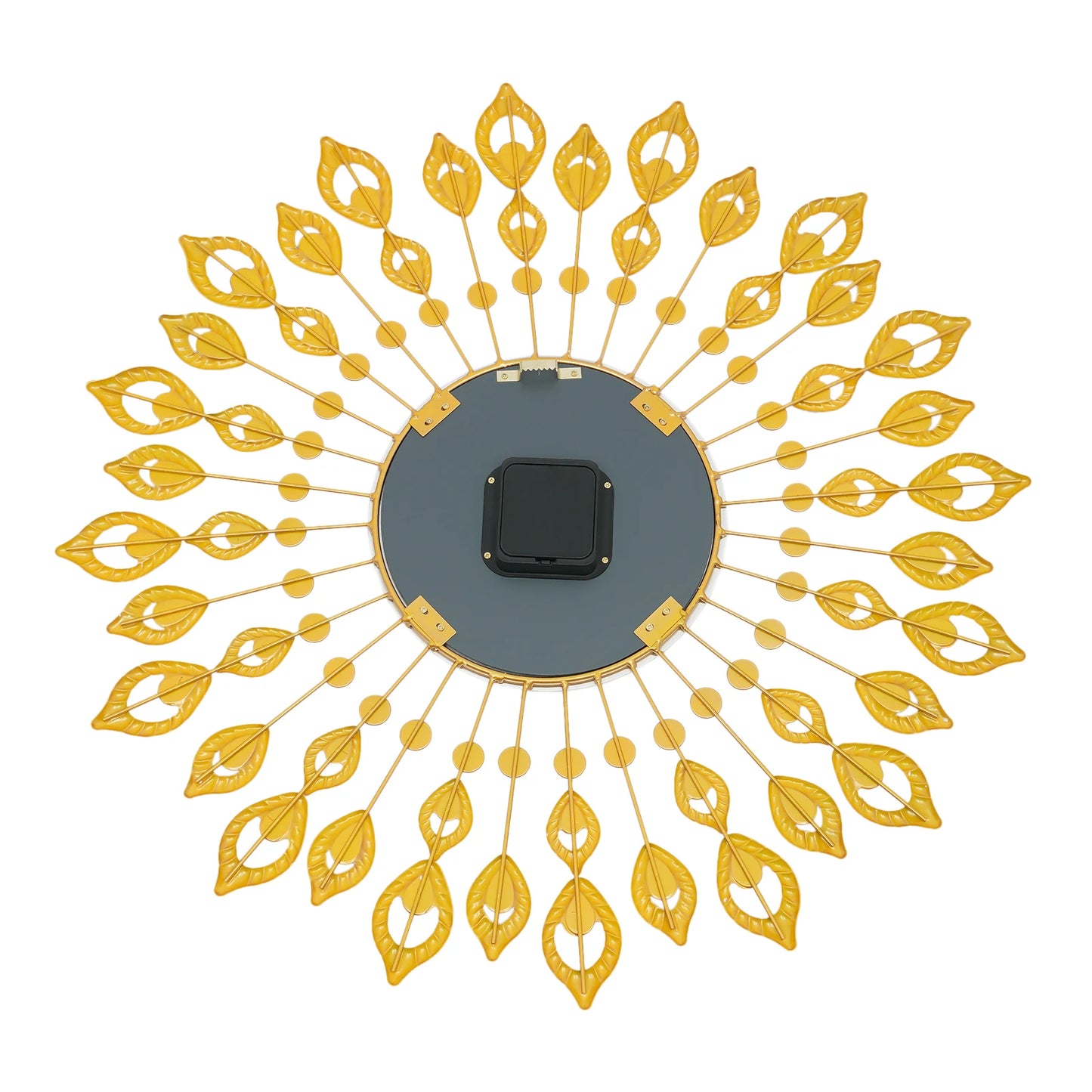 Decorative Wall Clock with Peacock Feather Design, Quartz Movement, Quiet