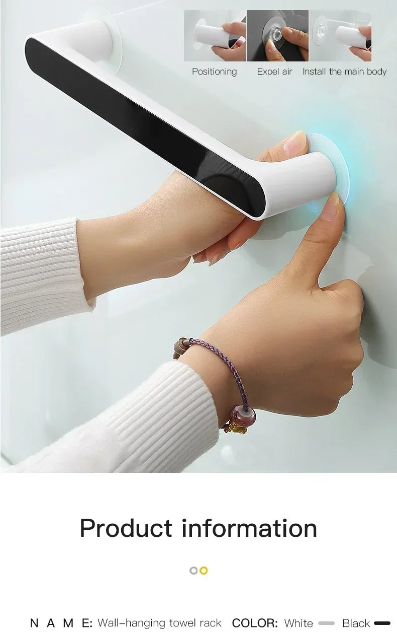 Self-adhesive Towel Holder Rack Wall Mounted Towel Hanger Bathroom Organizer  Kitchen