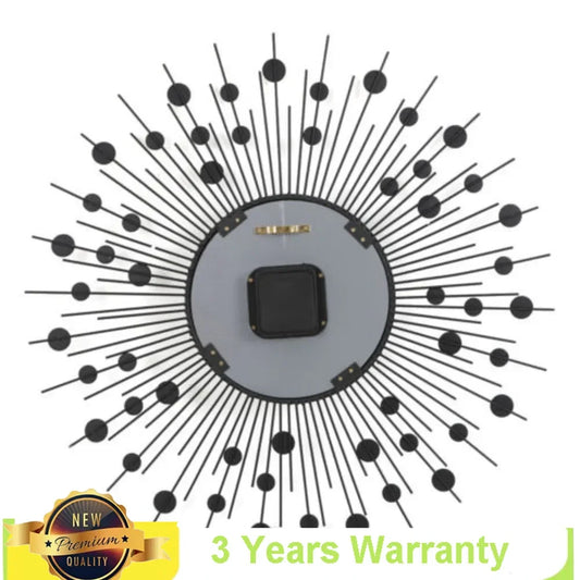 3D Large Metal Sunburst Wall Clock Luxury Battery Operated Diamond Art Wall Watch 60x60cm