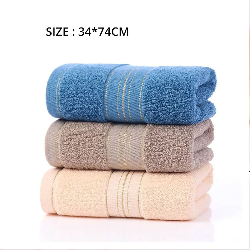 Thickened Cotton Towel  Water Absorptionr Adults And Children Solid Color