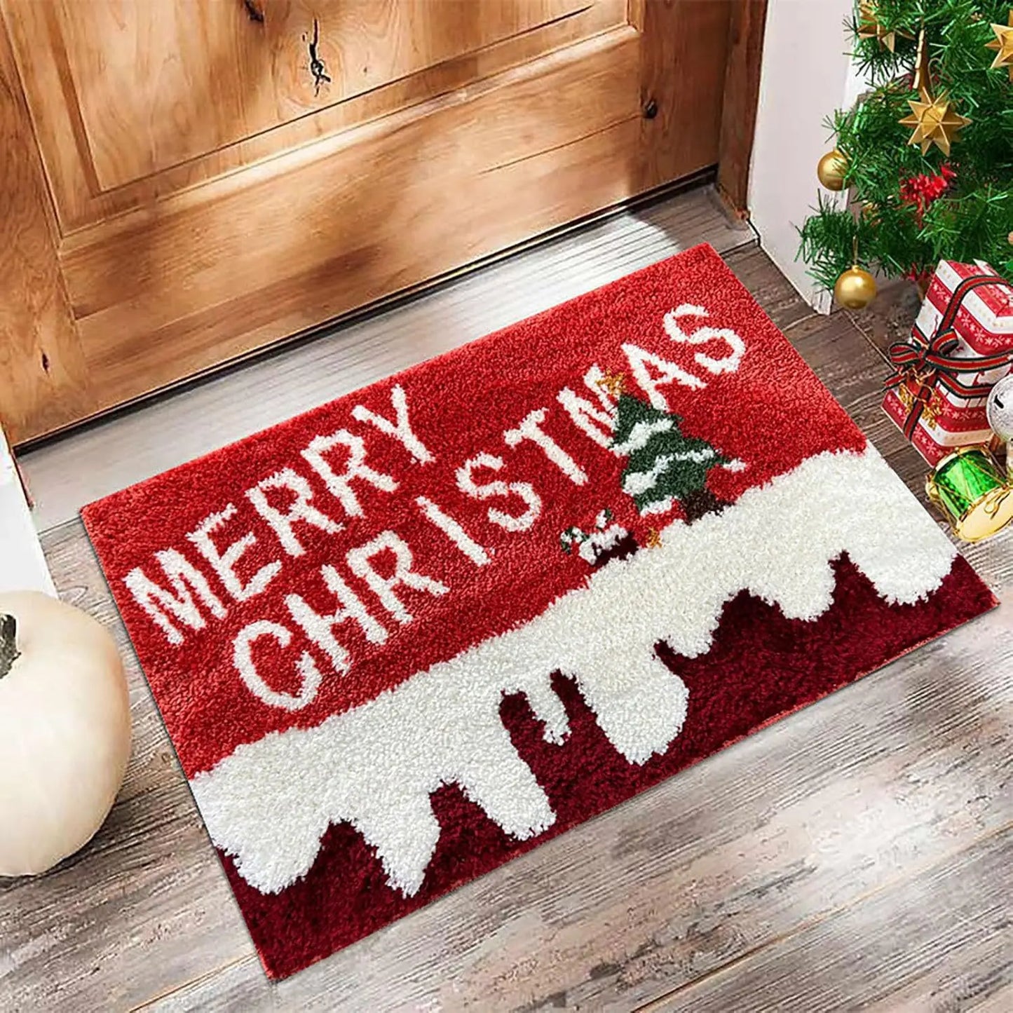 Christmas Carpet Door Merry Christmas Mat Santa Claus Outdoor Decorations Home 2025