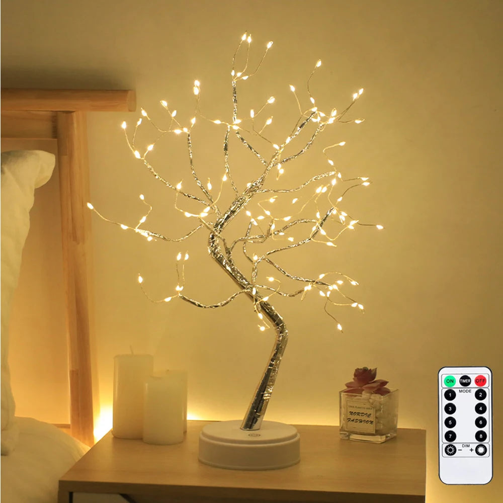 LED Tree Light Cherry Plum Blossom Tree Light Table Lamps Night Light Bedroom/ Wedding Party
