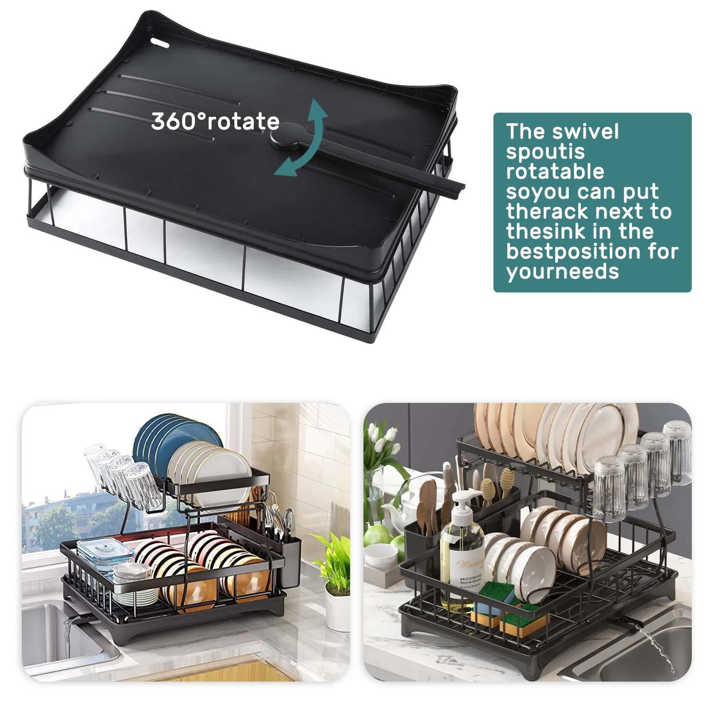 Large 2-tier dish drying rack/ kitchen draining rack
