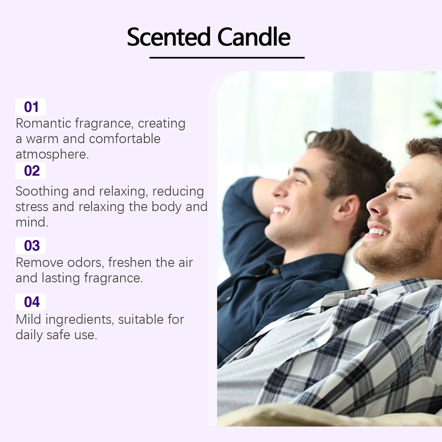 Lavender Aromatherapy Candle Romantic Dating Atmosphere Air Fresh Long Lasting Floral Scent