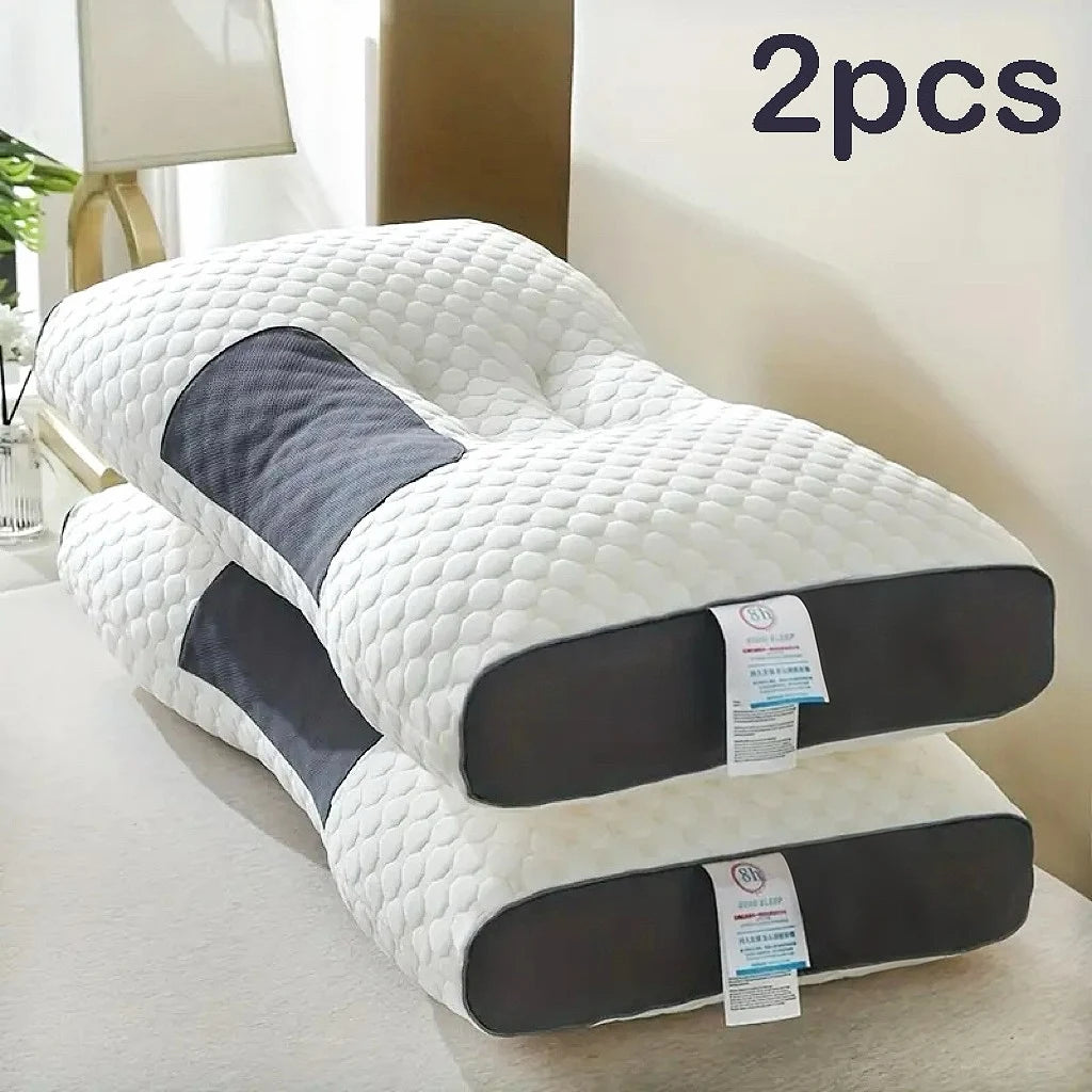 [Massage Neck Pillow] 2Pcs Soft Adjustable Ergonomic  Neck Pillow  Orthopedic Contour