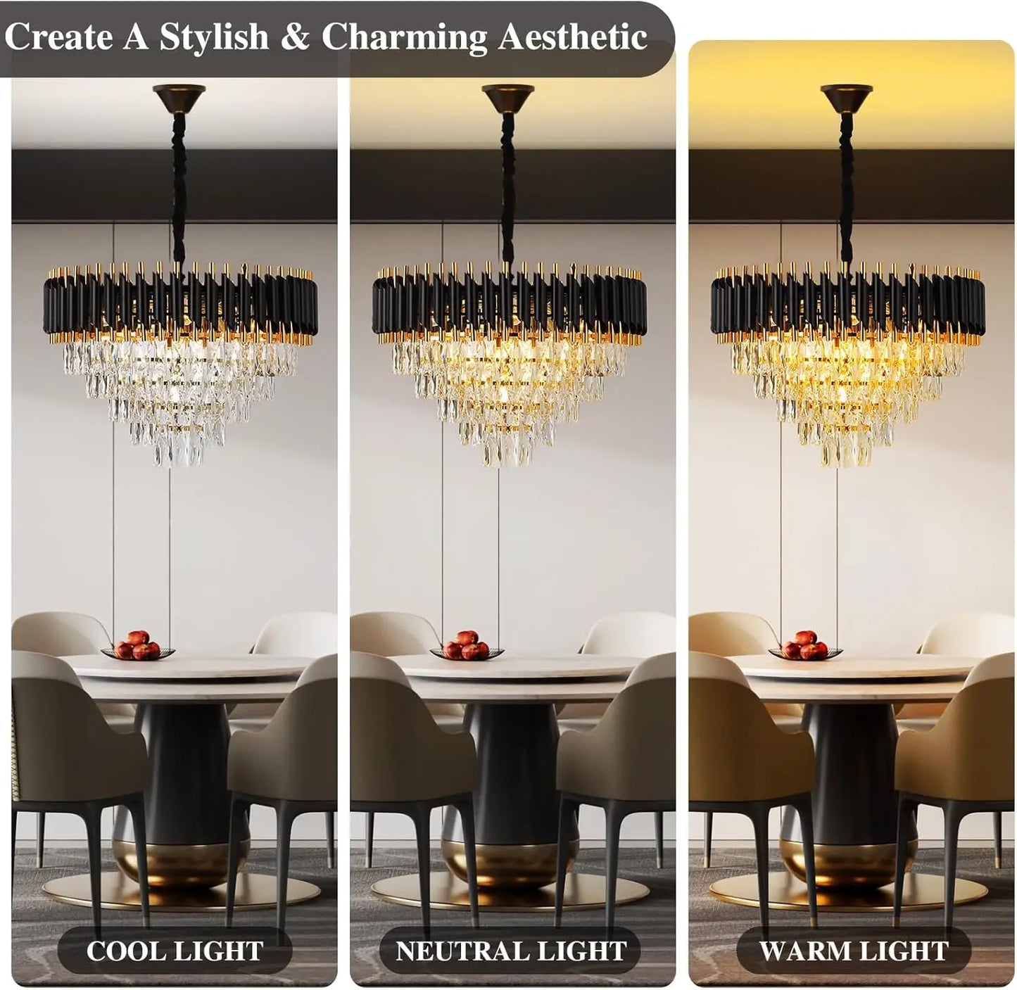 Luxury Pendant Lights Crystal Aluminum Chandelier  Indoor Lighting  Decor