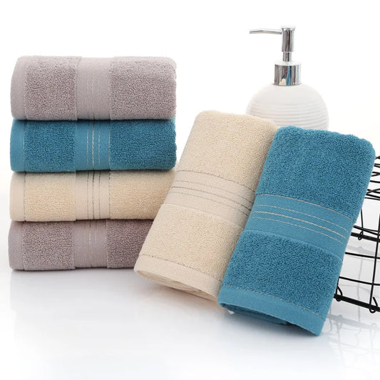 Thickened Cotton Towel  Water Absorptionr Adults And Children Solid Color