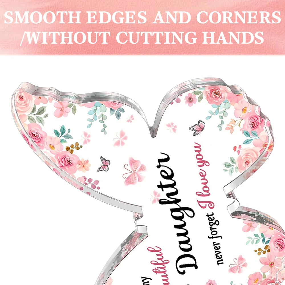 Butterfly-shaped Acrylic Plaque Decoration Loving Message Board for Daughter