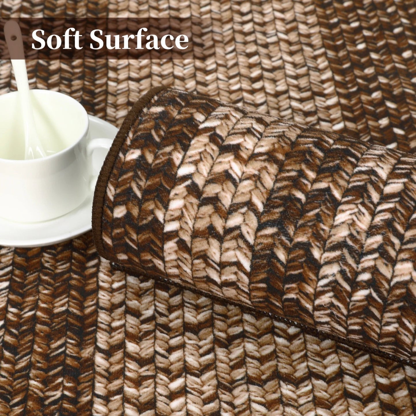 Washable Area Rugs Large Rugs for Living Room Modern Braided Print Non Slip