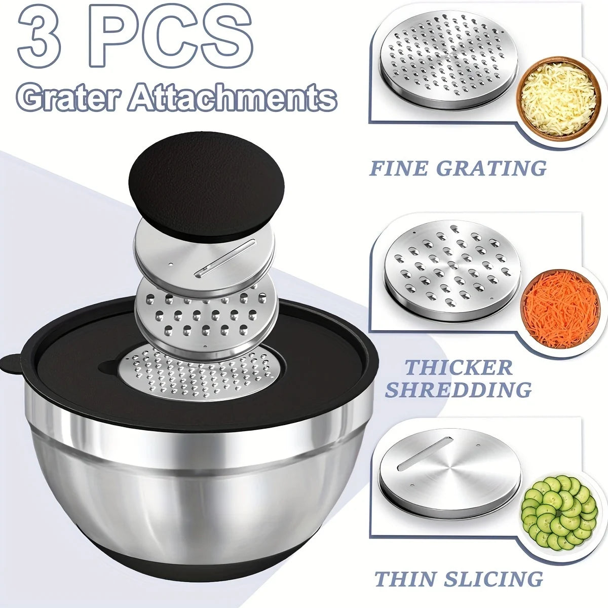 8pcs Mixing Bowls with Airtight Lids Stainless Steel Mixing Bowl Set
