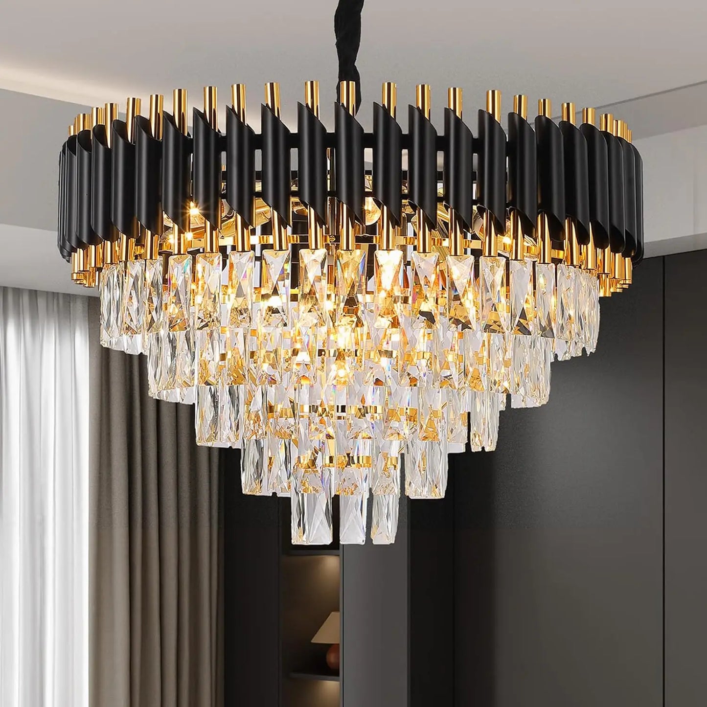 Luxury Pendant Lights Crystal Aluminum Chandelier  Indoor Lighting  Decor