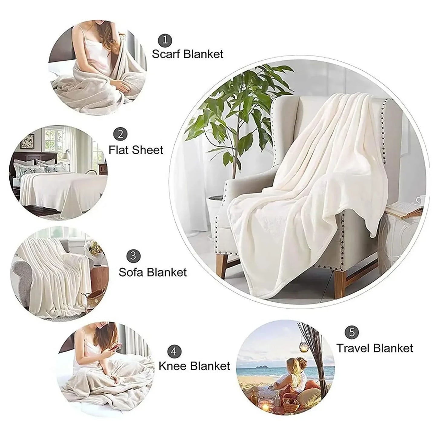 Cozy Christmas Gnome & Reindeer Throw Blanket - Ultra-Soft, Machine Washable