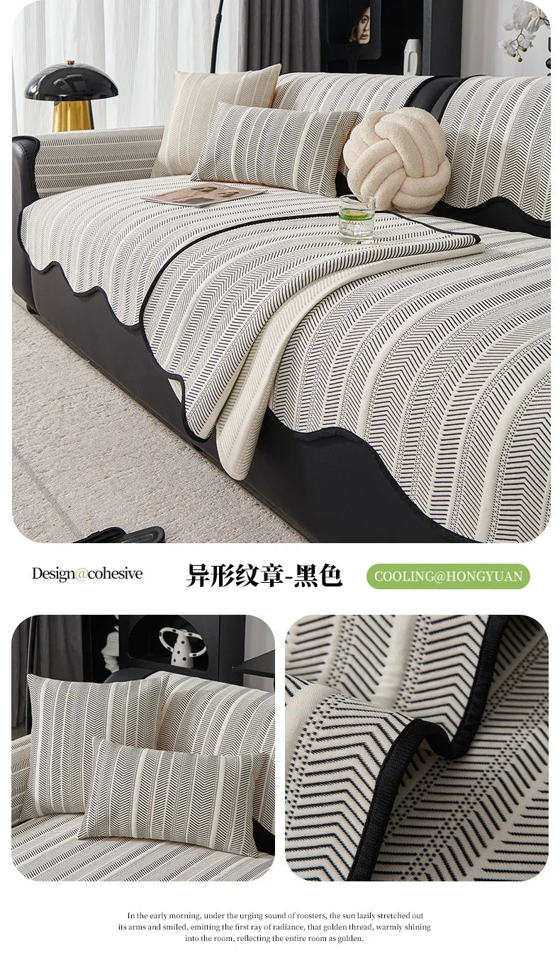 Summer Sofa Cover Cool Feeling Couch Covers Anti-Slip Towel Light Luxury