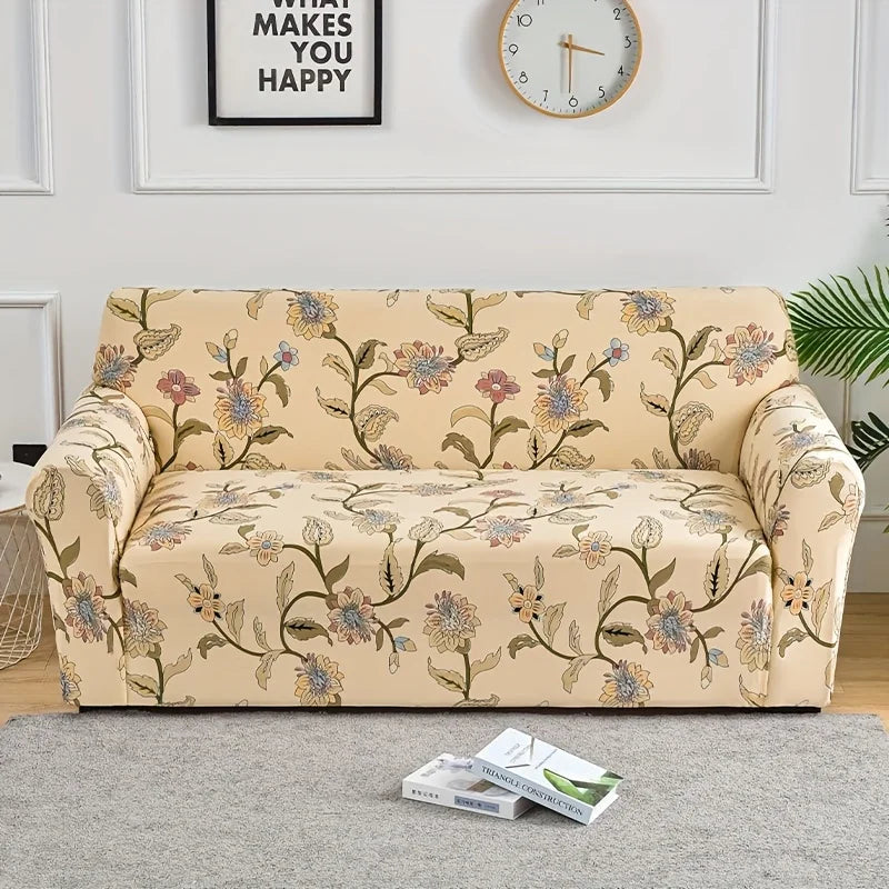 1pc Flower Printed Elastic Sofa Cover Antidirty Spandex Furniture Protector