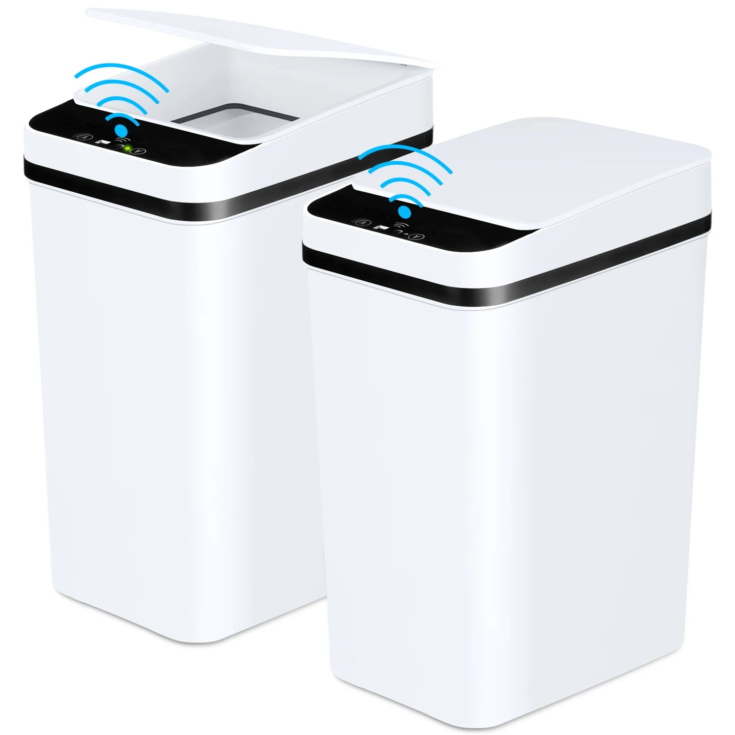 2 Pack 12L Bathroom Automatic Trash Cans Touchless Motion Sensor Slim with Lid