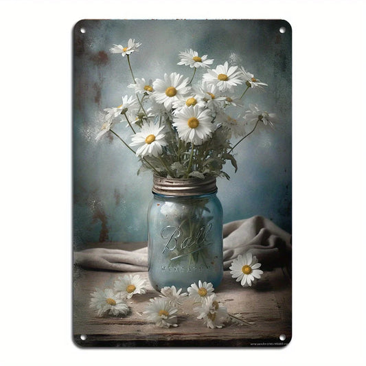 8X12 Inch Weatherproof Iron Wall Sign Vintage Floral Art Home and Garden Decoration  Easy Hanging