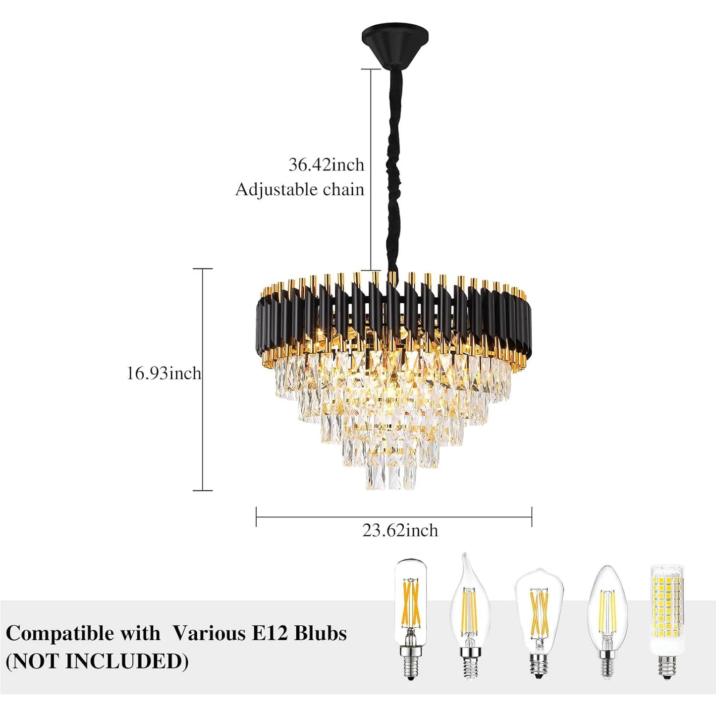 Luxury Pendant Lights Crystal Aluminum Chandelier  Indoor Lighting  Decor