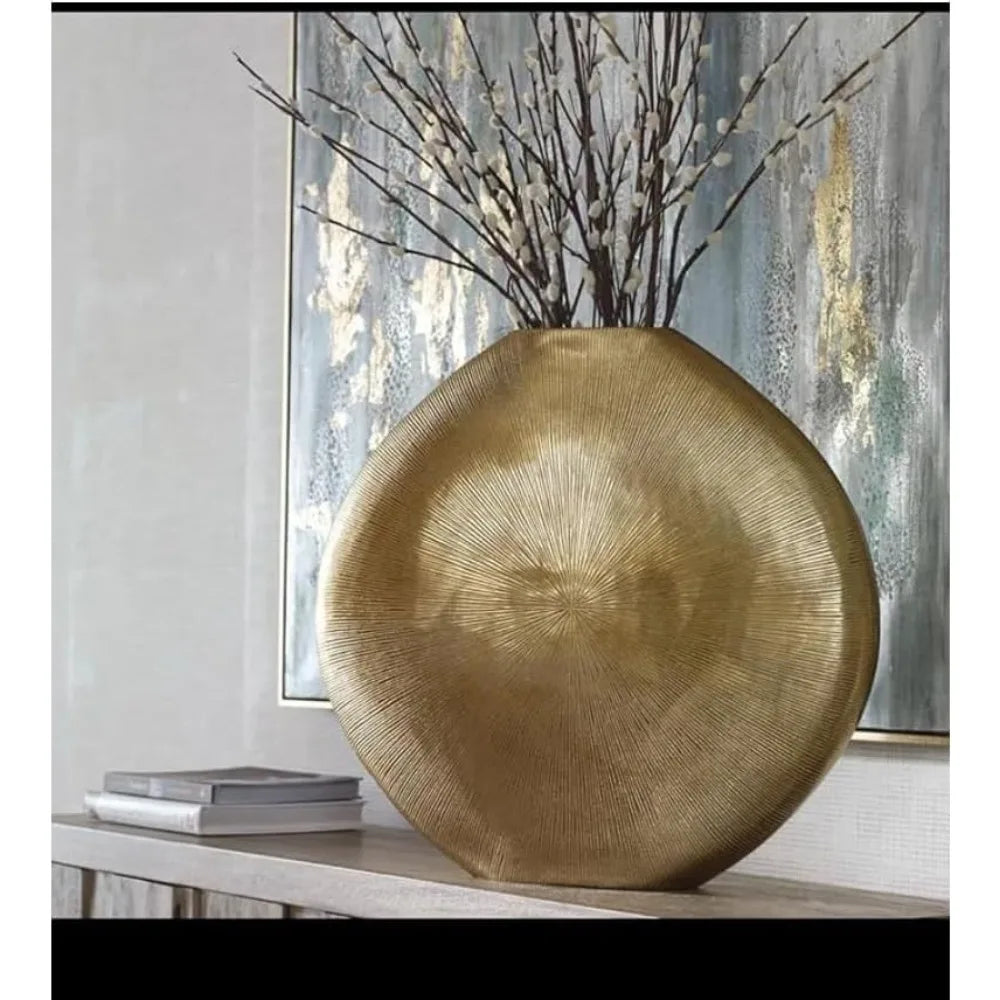Gold Metal Vase Elegant Flower Vase Minimalist Design Durable