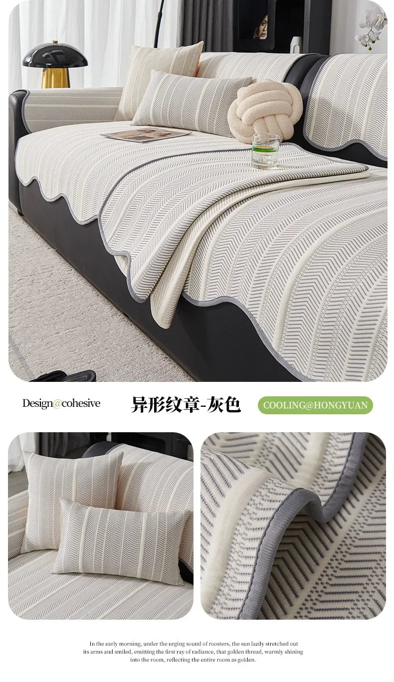 Summer Sofa Cover Cool Feeling Couch Covers Anti-Slip Towel Light Luxury