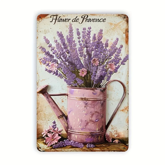 Vintage Lavender Bouquet Metal Logo 8x12 Inch Iron Wall Art