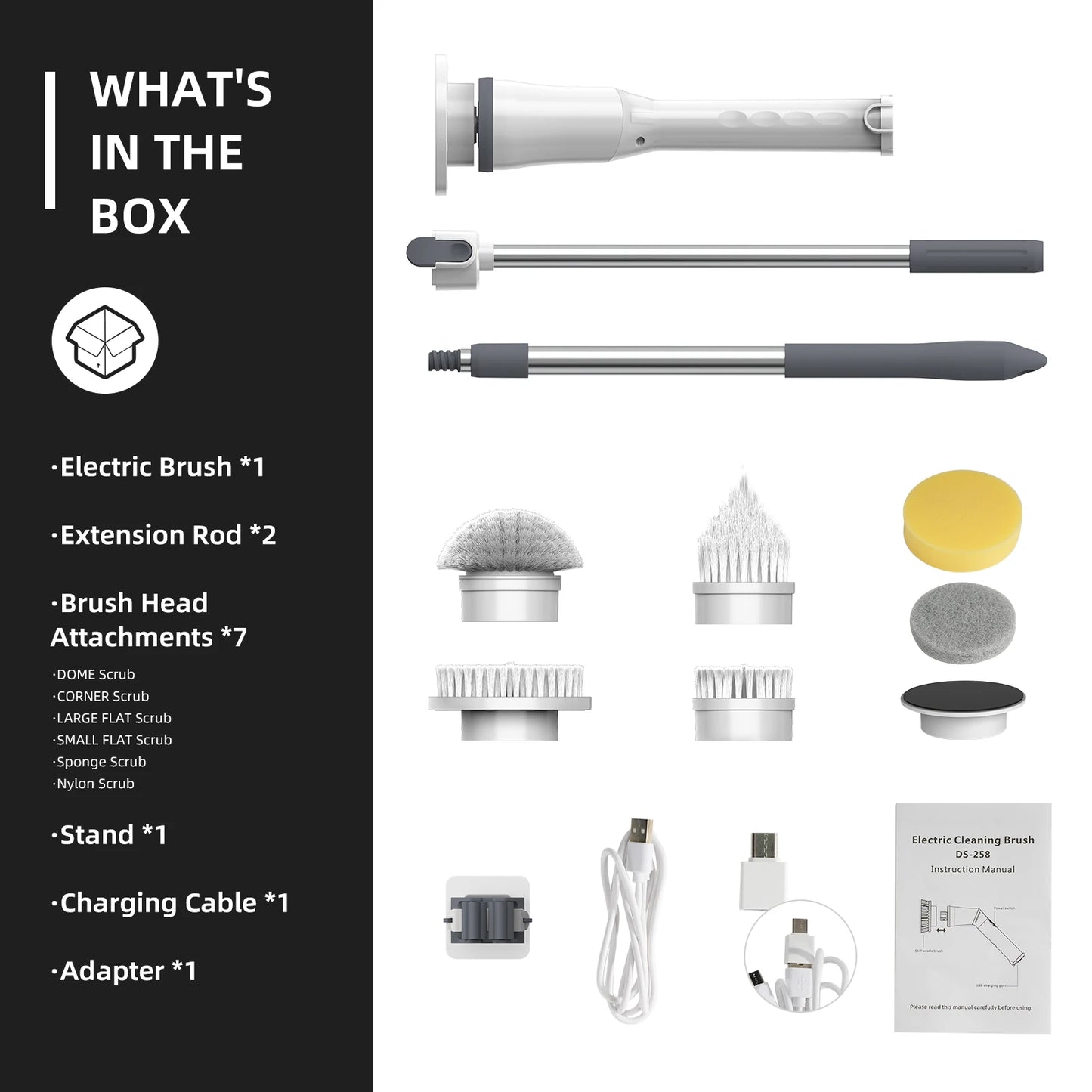 Electric Cleaning Brush 9 in 1 Multifunctional Wireless Rotatable Cleaning