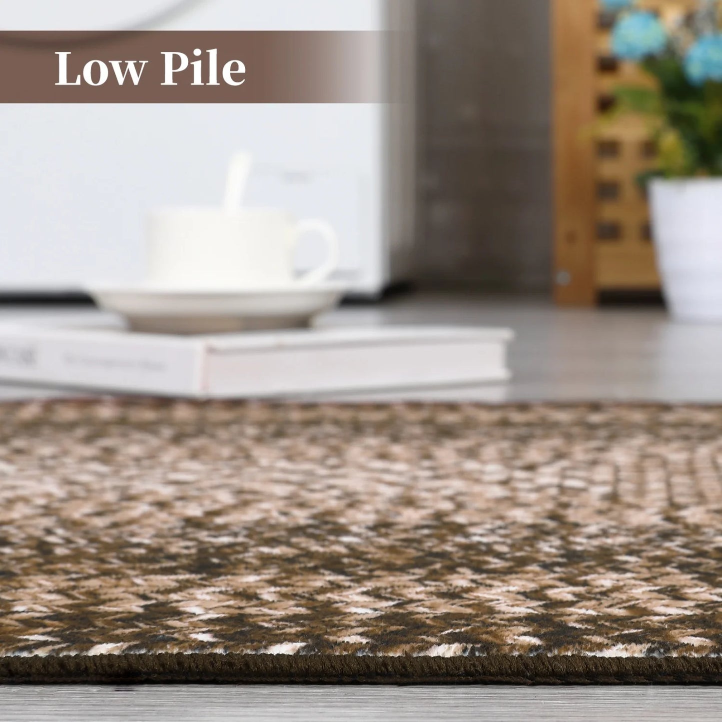 Washable Area Rugs Large Rugs for Living Room Modern Braided Print Non Slip