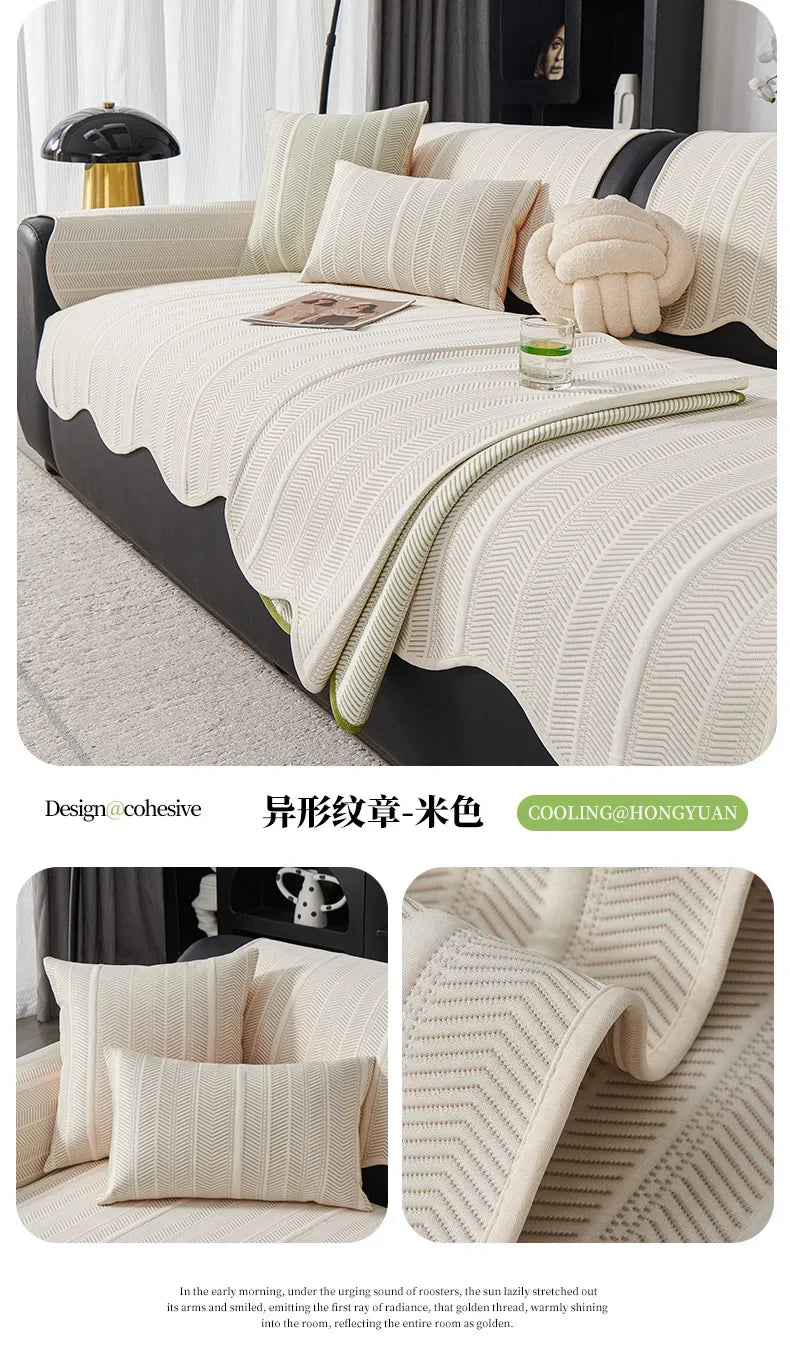 Summer Sofa Cover Cool Feeling Couch Covers Anti-Slip Towel Light Luxury