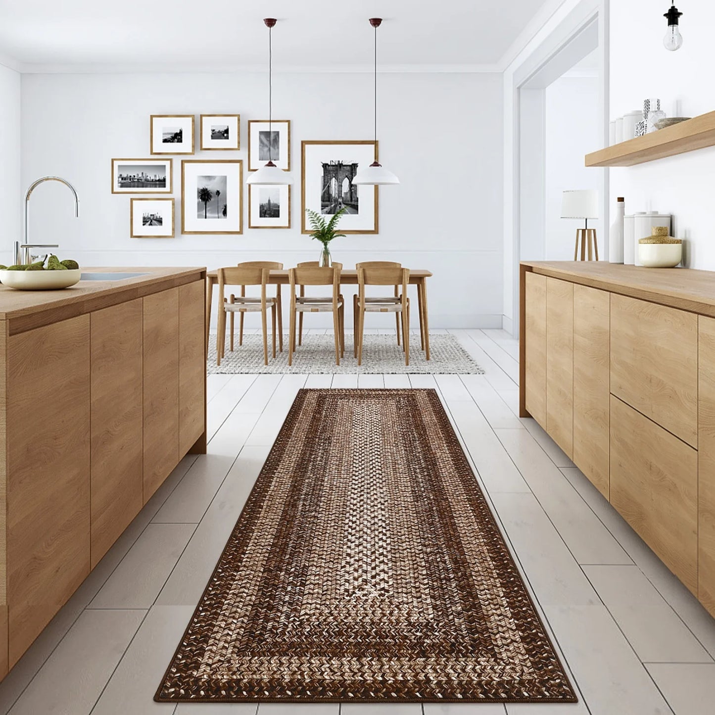 Washable Area Rugs Large Rugs for Living Room Modern Braided Print Non Slip
