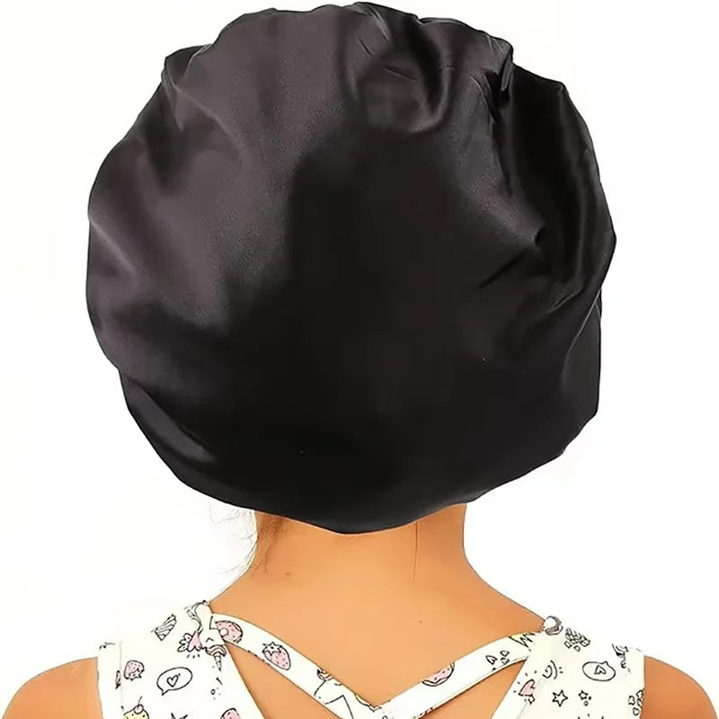 4-Piece Set Of Shower Caps-Satin Bonnet Silk Bonnet  For Sleeping With Tie Band  For Women Men