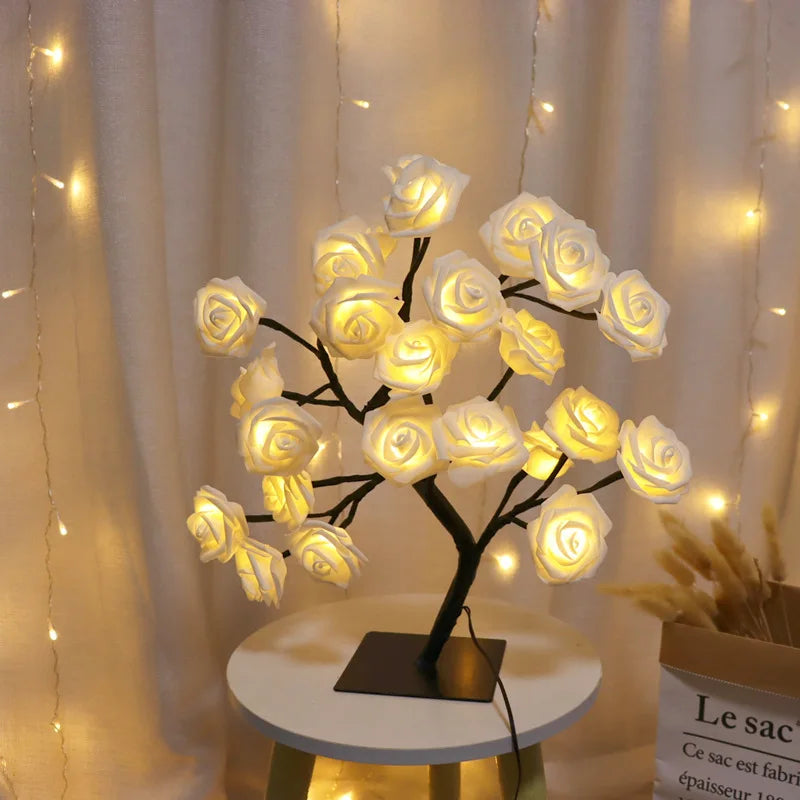 LED Rose Tree Lights 24LEDs USB Operated Table Lamp