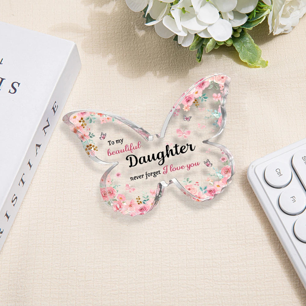 Butterfly-shaped Acrylic Plaque Decoration Loving Message Board for Daughter
