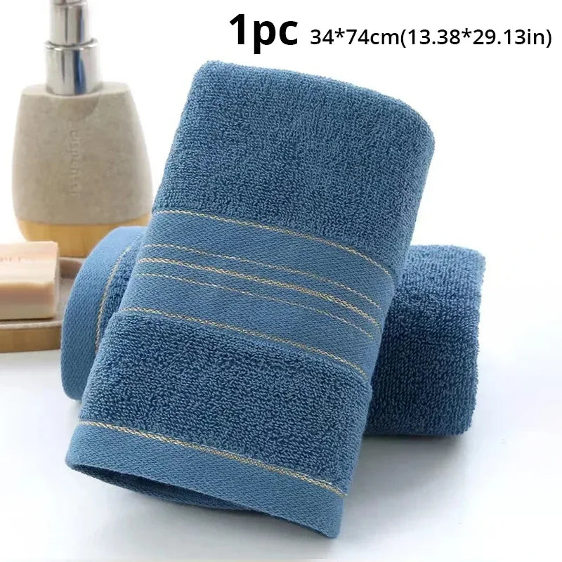 Thickened Cotton Towel  Water Absorptionr Adults And Children Solid Color