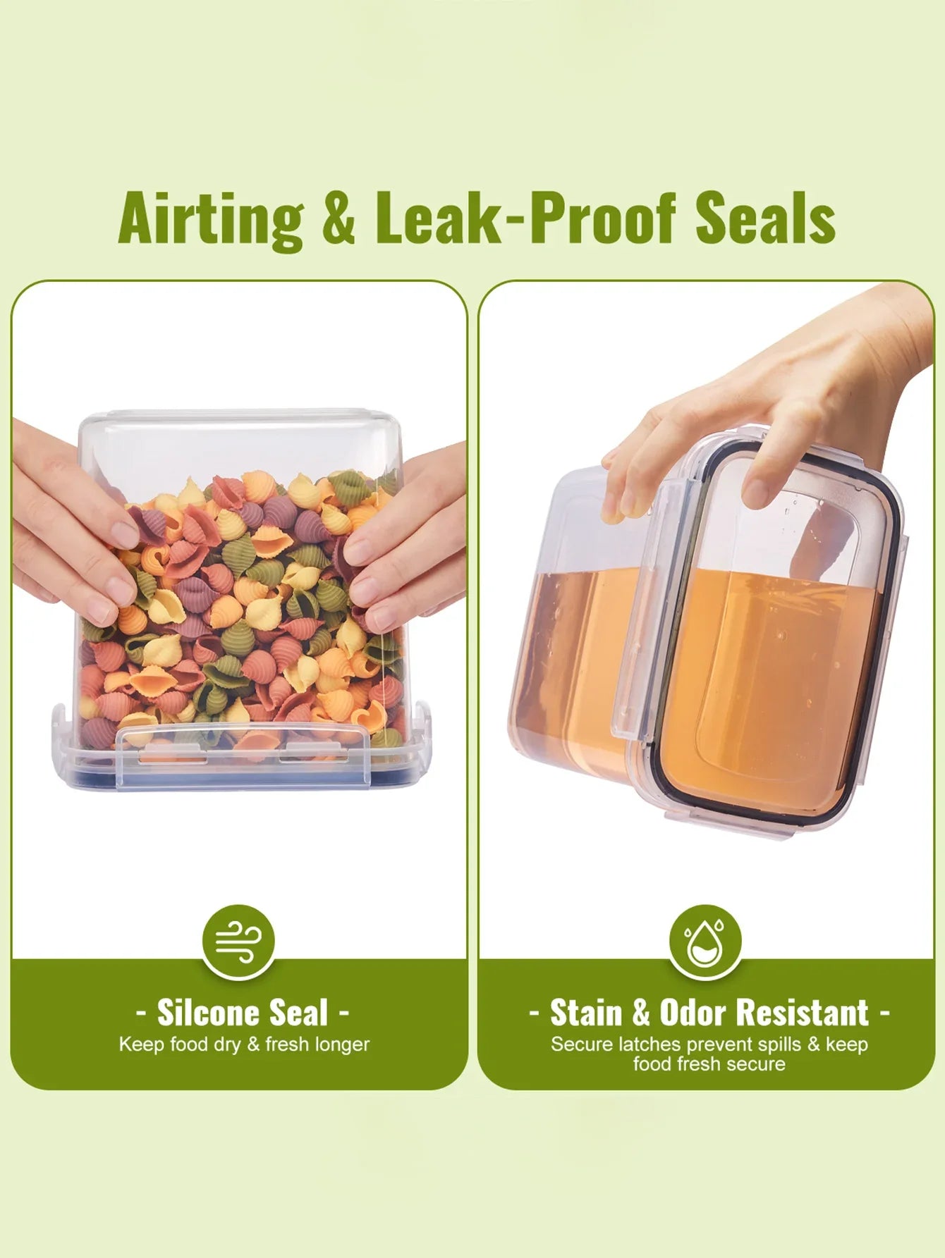 6pcs storage and organization labeled and marked airtight food storage containers