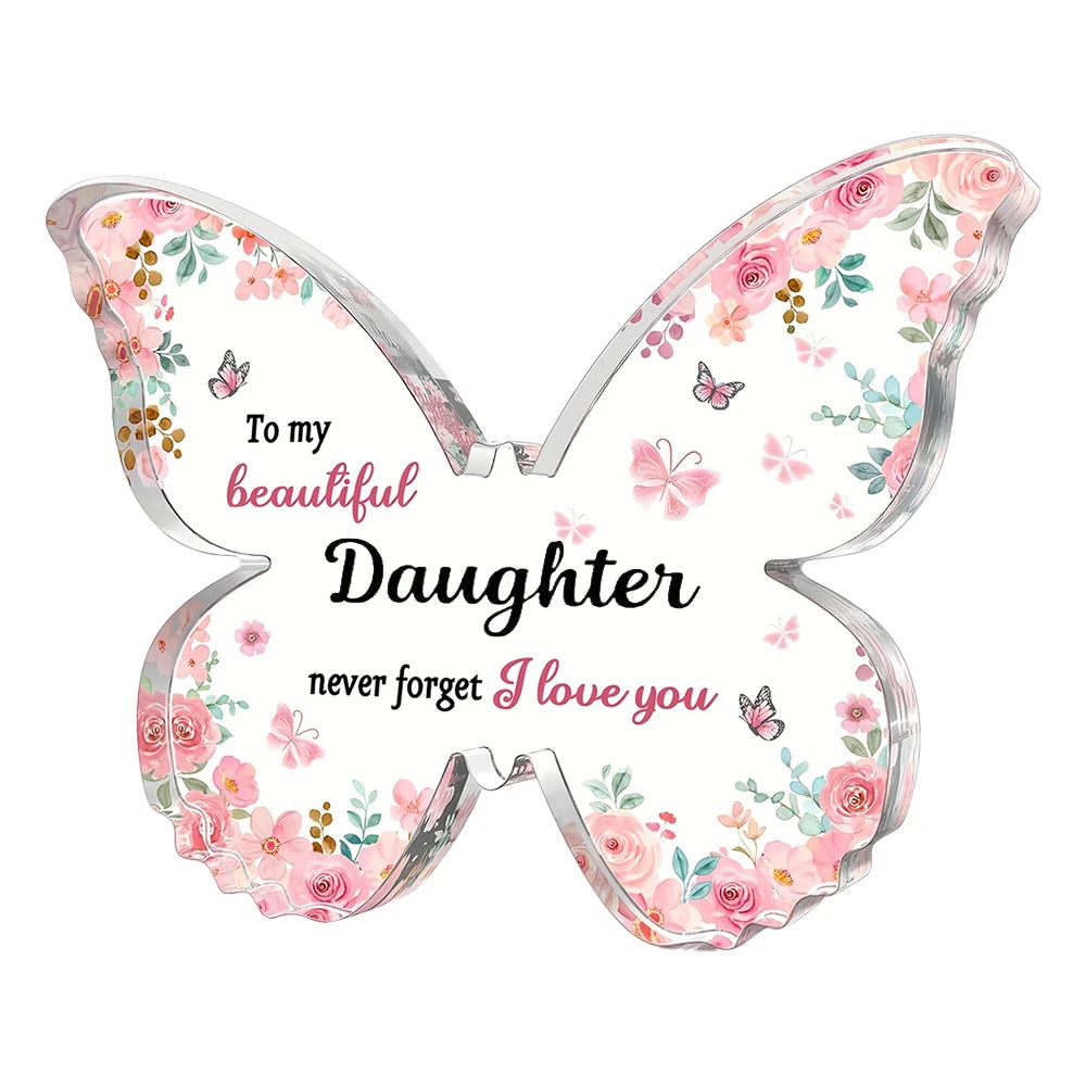 Butterfly-shaped Acrylic Plaque Decoration Loving Message Board for Daughter