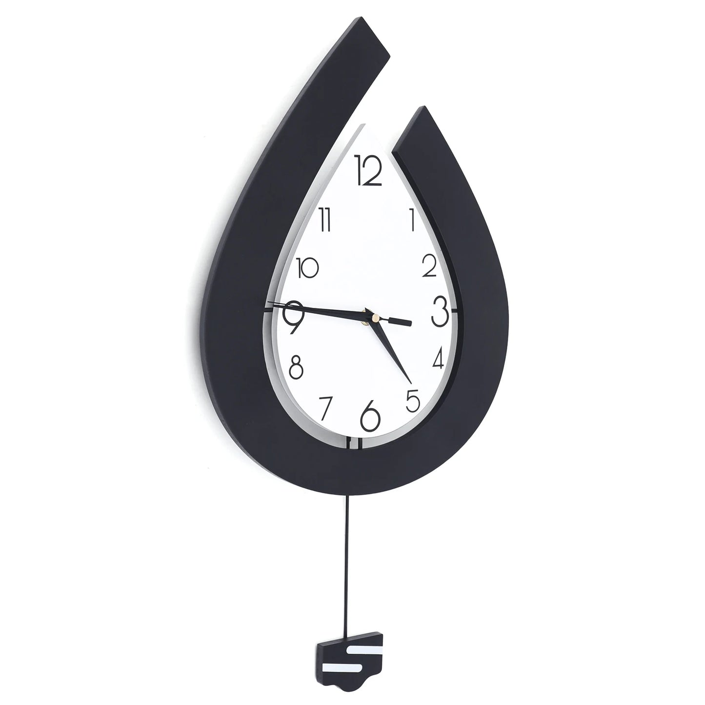 Large Swing Wall Clock  Modern Decor Silent Pendulum Clocks Wall-Mount Teardrop Shape