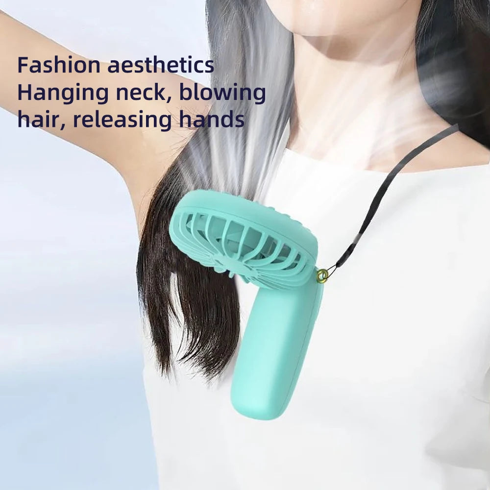 2025 Upgraded USB Rechargeable Mini Fan  Hands-Free Desk, Handheld, or Neck Use with Phone Holder
