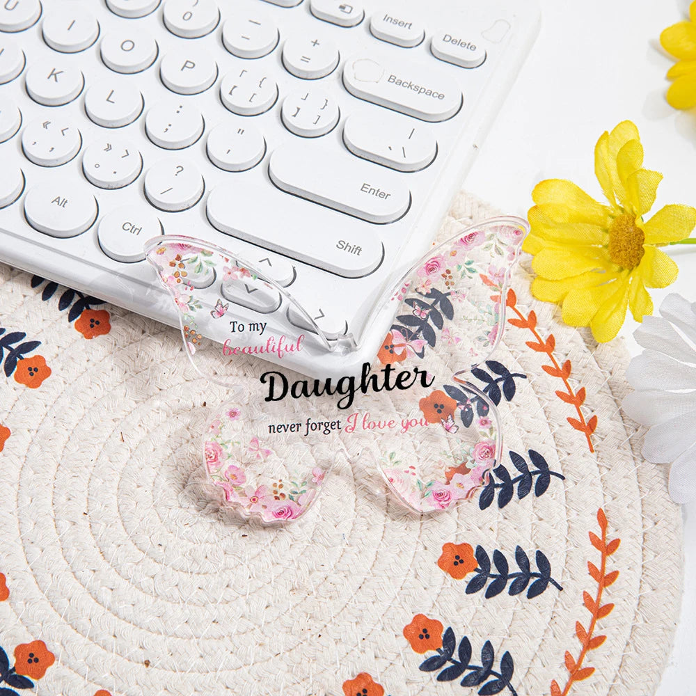 Butterfly-shaped Acrylic Plaque Decoration Loving Message Board for Daughter