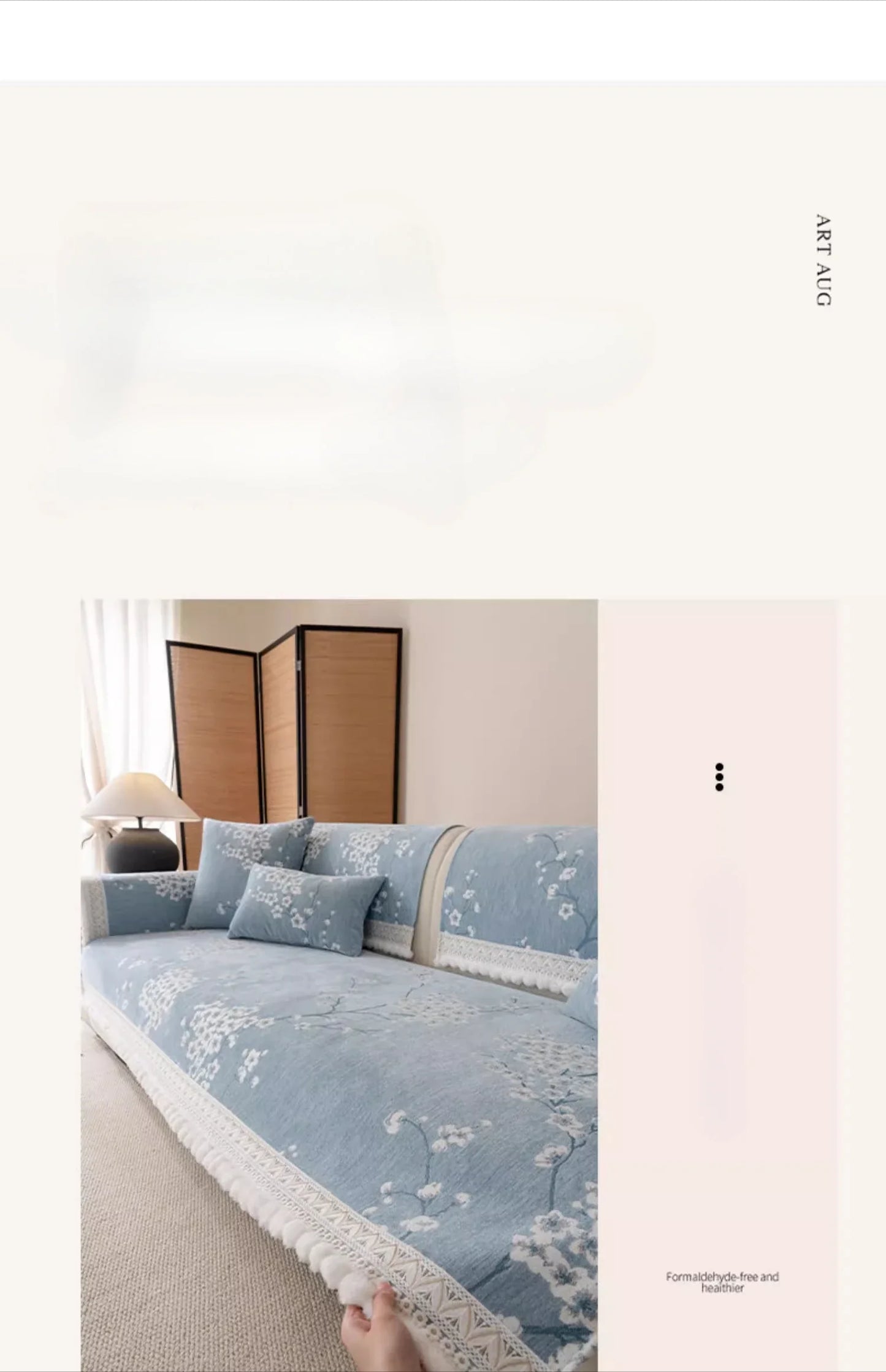 Chenille Flowers Sofa Cover All Season Non-slip Couch Protector