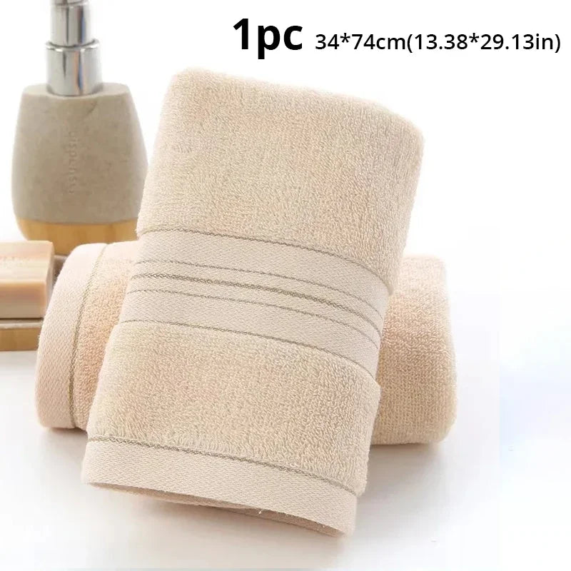 Thickened Cotton Towel  Water Absorptionr Adults And Children Solid Color