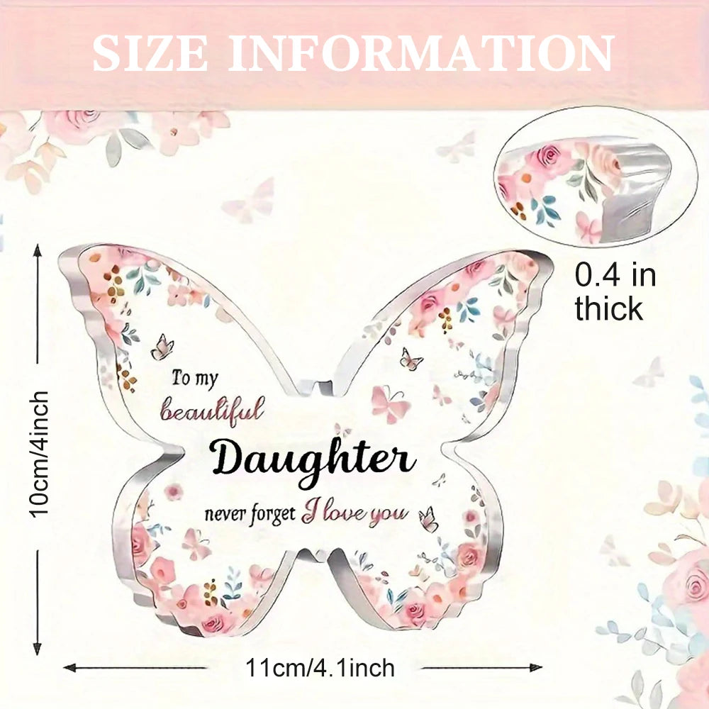 Butterfly-shaped Acrylic Plaque Decoration Loving Message Board for Daughter