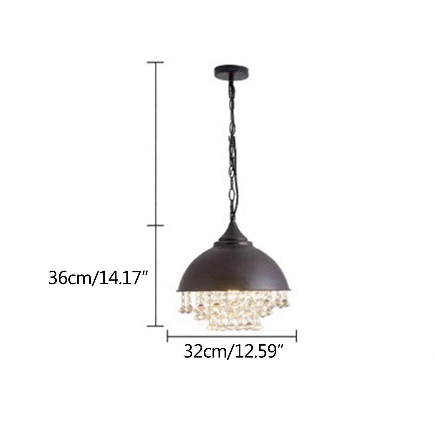 Rustic Industrial Crystal Pendant Light Vintage Chandelier Ceiling Lamp Fixture Fit 5-10m² Room