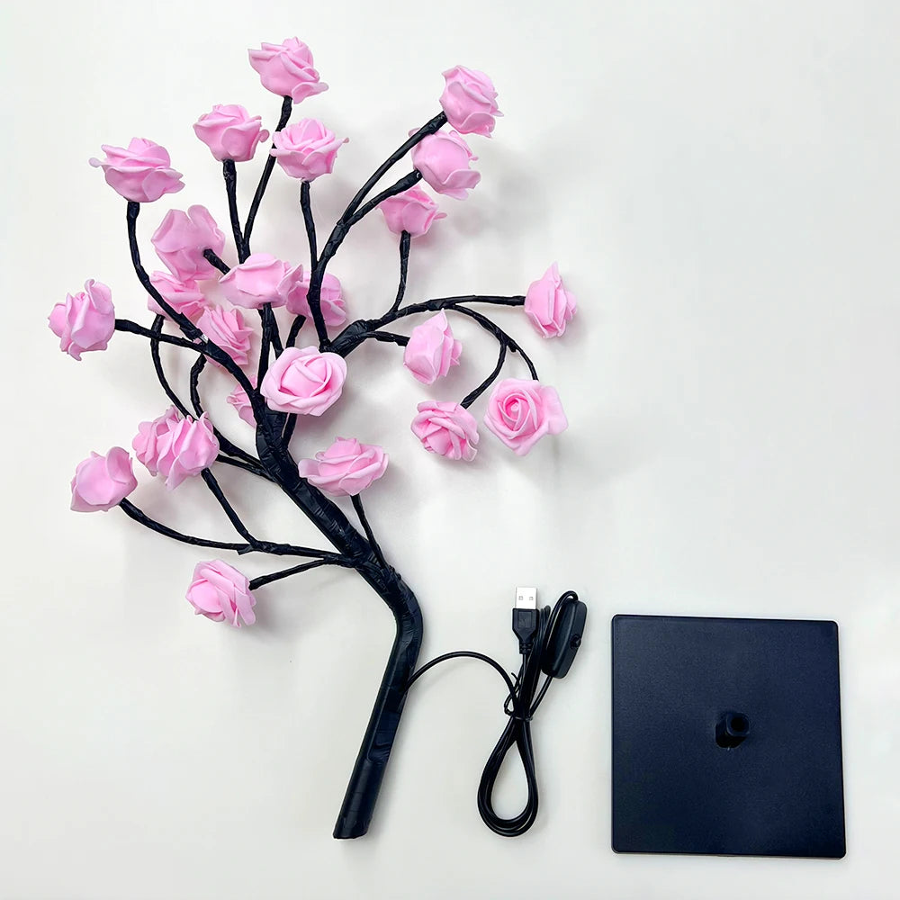 LED Rose Tree Lights 24LEDs USB Operated Table Lamp