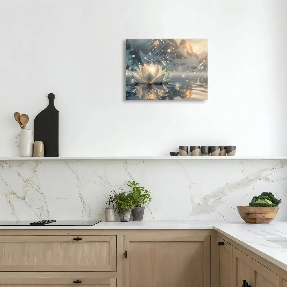 solid wood pine frame upholstery artwork, lotus woven wall canvas printing