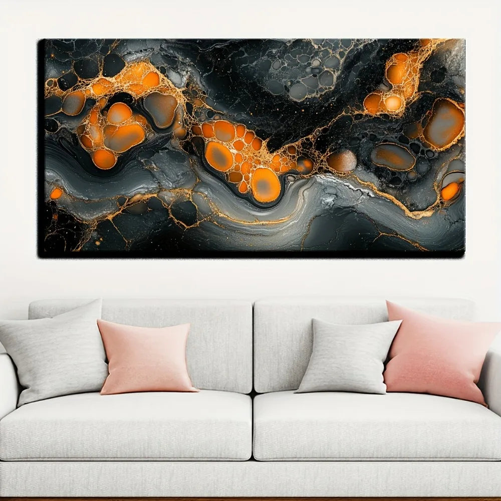 Abstract canvas wall Art  Marble stone wall art  1.5 inch thick pine solid wood frame