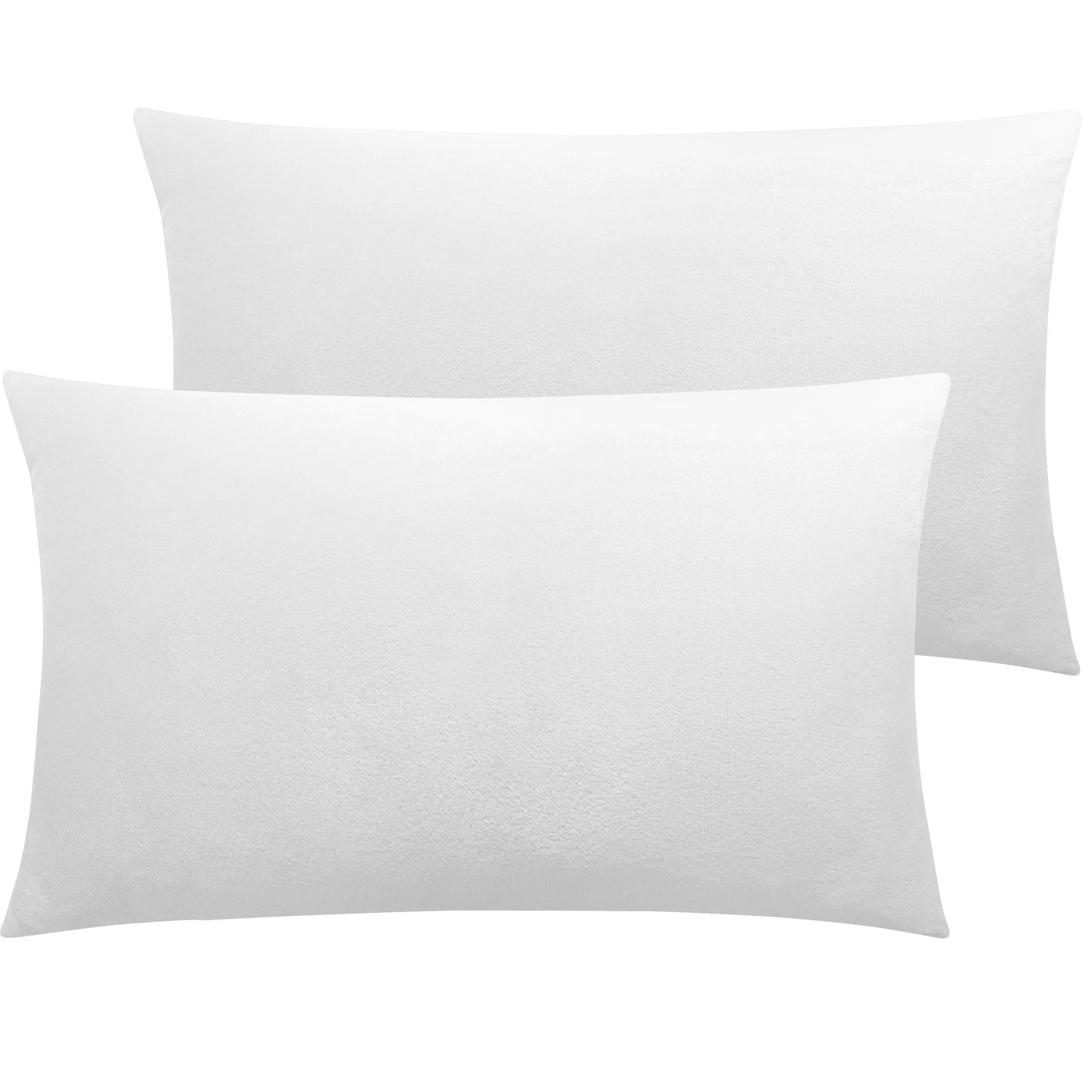 2 Pack Velvet Hidden Zippered Pillowcases, Super Soft and Cozy Luxury Solid Color