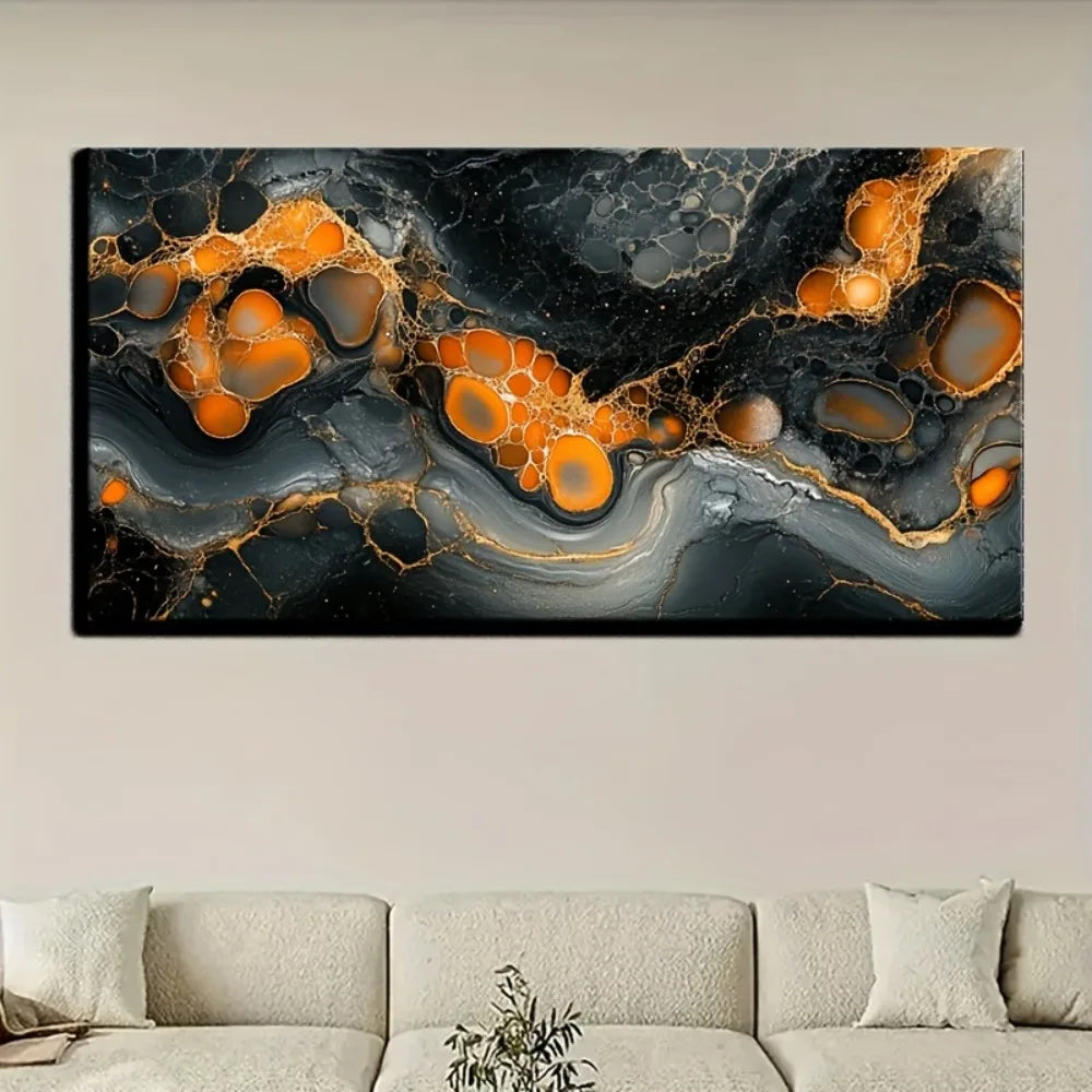 Abstract canvas wall Art  Marble stone wall art  1.5 inch thick pine solid wood frame